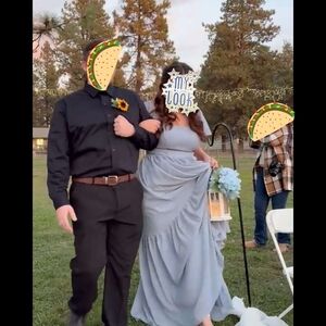 Elegant Corset Blue Dress With Slit (AND POCKETS!!)